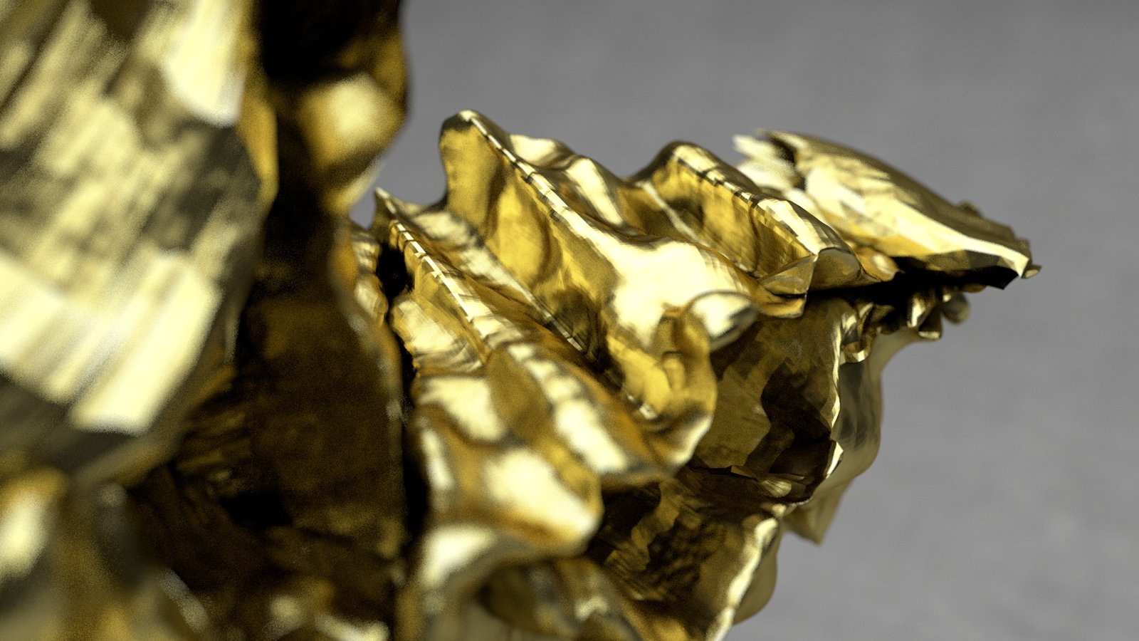 Gold Octane Cinema 4D close up shot