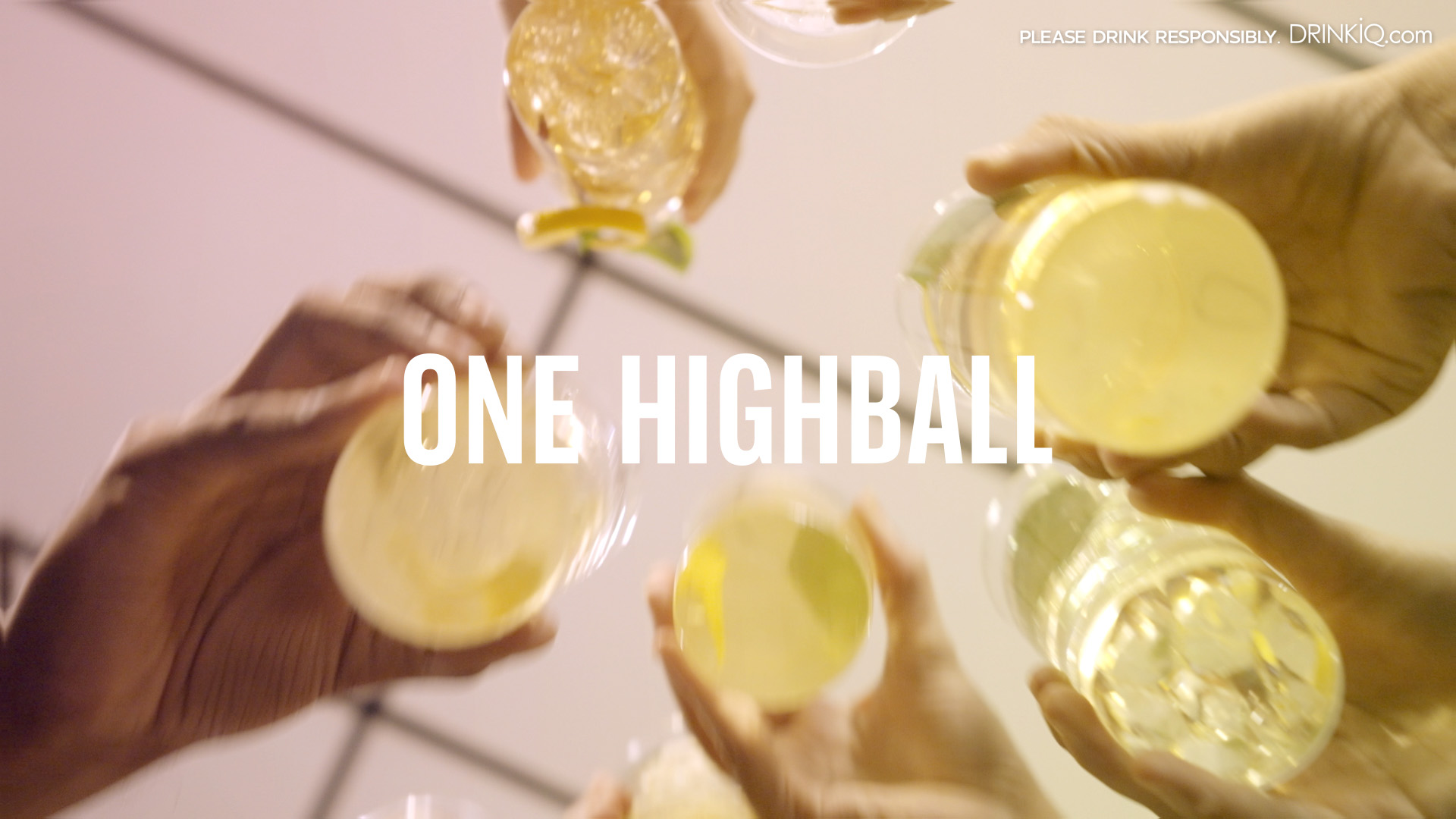 Johnnie Walker 5 Highball drinks pov shot